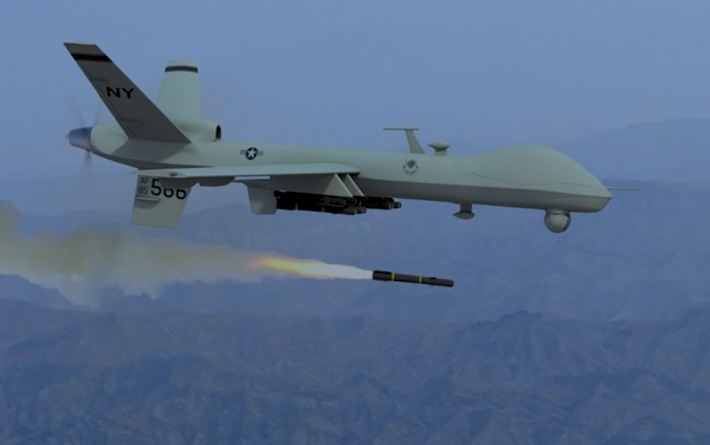 Predator drone used for crowd control